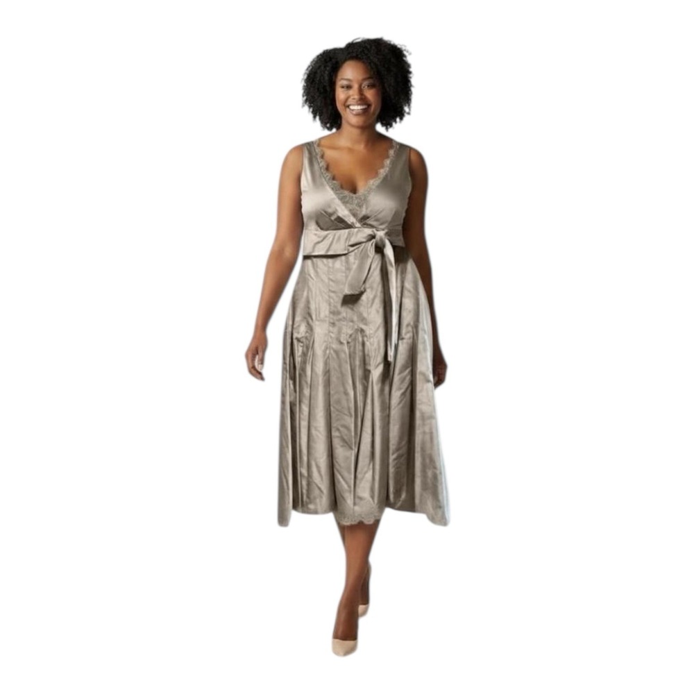 Lida Baday Formal / cocktail Dress luxurious blend silk polyester & cott…